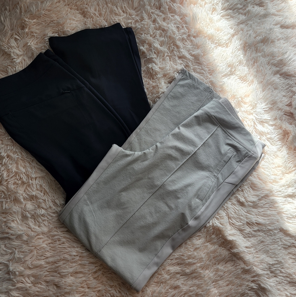 Athleta Women's Black and Gray Wide Leg Pants Bundle